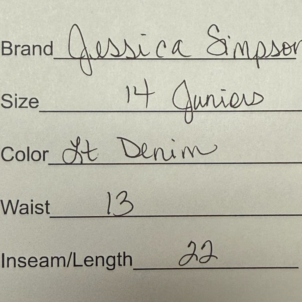 Jessica Simpson High Rise Wide Leg Crop Jeans Light Wash Size 24 - Picture 8 of 8
